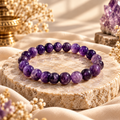 Natural Amethyst Crystal Bracelet – Protection, Calmness & Spiritual Growth