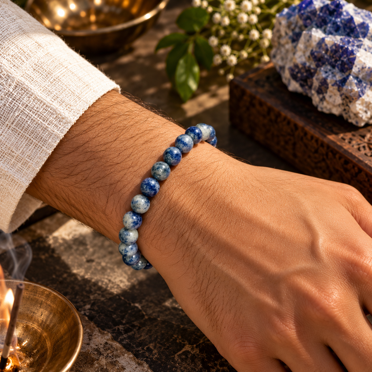 Natural Lapis Lazuli Crystal Bracelet – Wisdom, Truth & Inner Strength