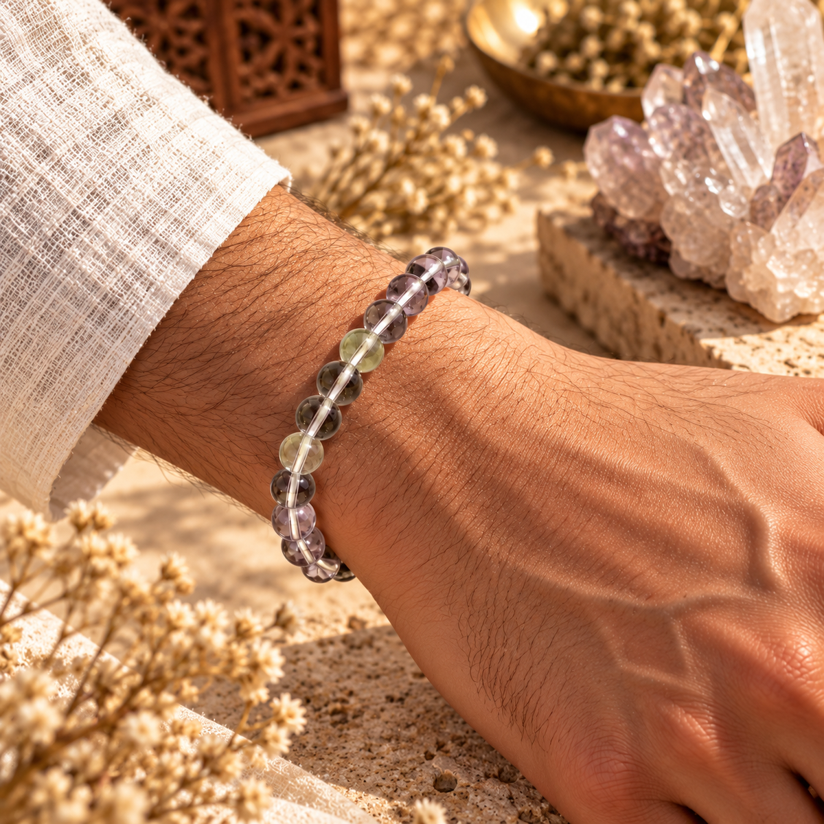 Natural Clear Quartz Crystal Bracelet – Clarity, Balance & Positive Energy