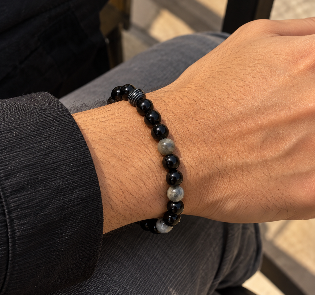 Natural Black Tourmaline Crystal Bracelet – Protection, Grounding & Positive Energy