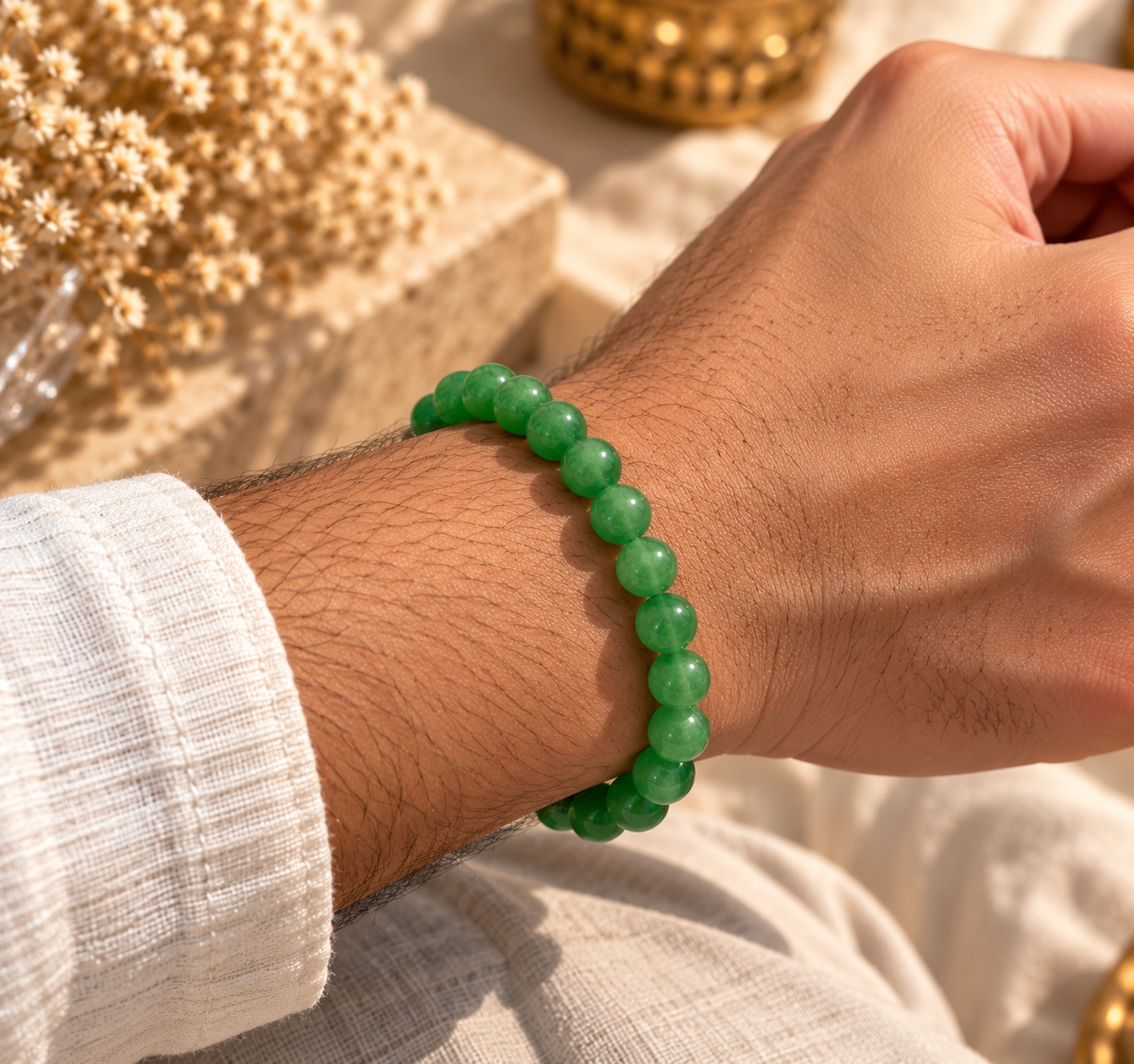 Natural Green Aventurine Crystal Bracelet – Luck, Prosperity & Opportunity