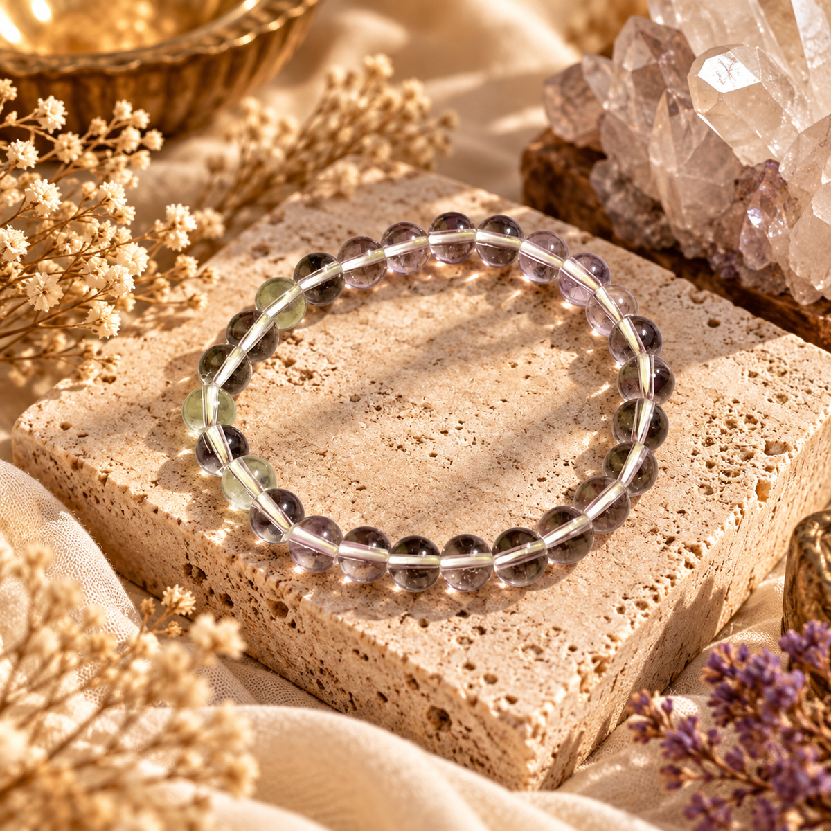 Natural Clear Quartz Crystal Bracelet – Clarity, Balance & Positive Energy