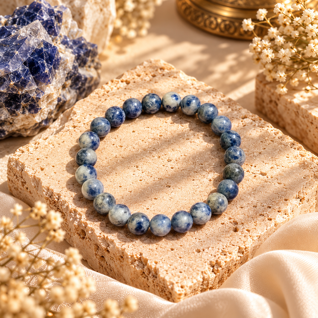 Natural Lapis Lazuli Crystal Bracelet – Wisdom, Truth & Inner Strength