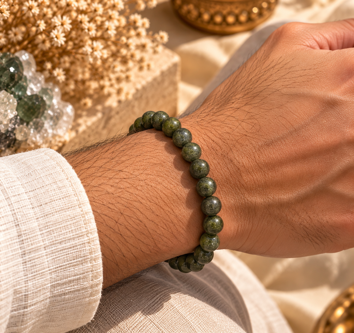 Natural Pyrite Crystal Bracelet – Wealth, Confidence & Success