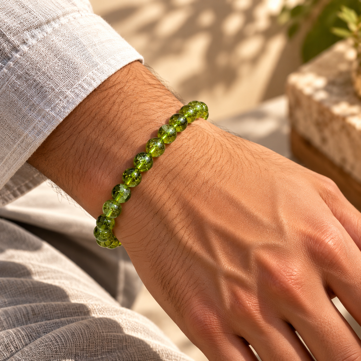 Natural Peridot Crystal Bracelet – Growth, Prosperity & Positive Energy