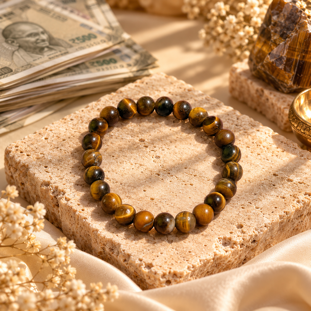 Natural Tiger Eye Crystal Bracelet – Confidence, Protection & Success